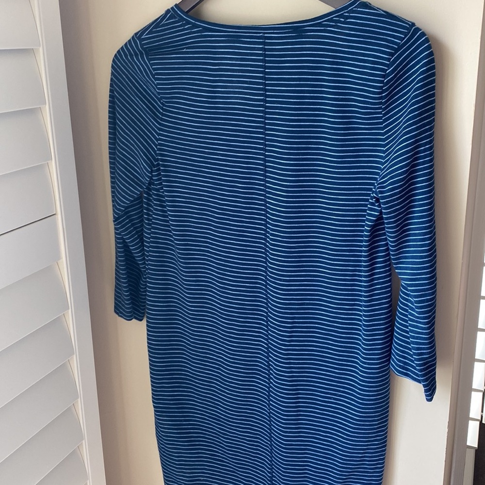 Sonoma V-neck 3/4 sleeve Tunic Tee Navy / Blue Striped - Small - Picture 3 of 4